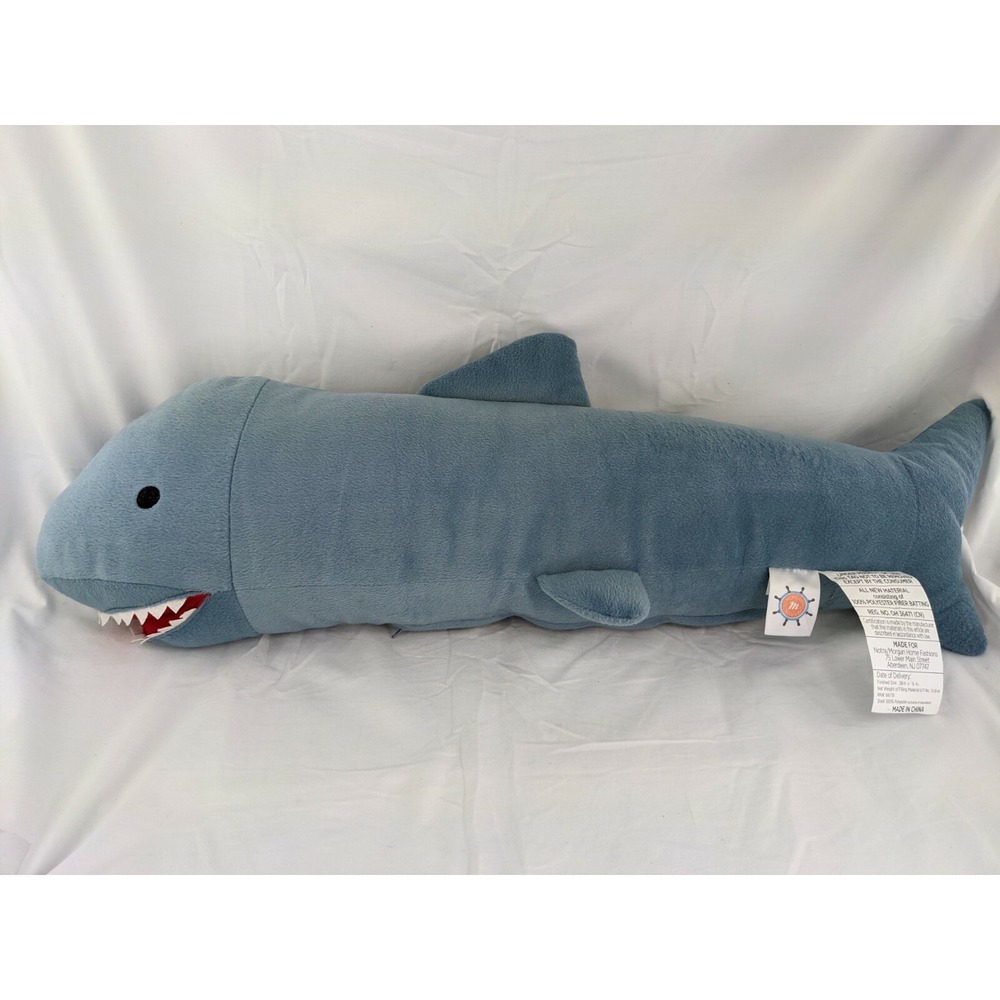 Morgan Home Fashions Gray Shark Pillow Plush 28 Inch Stuffed Animal Toy